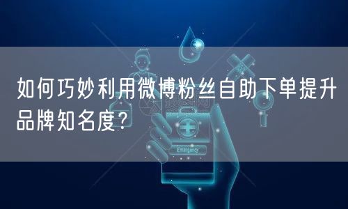 如何巧妙利用微博粉丝自助下单提升品牌知名度？