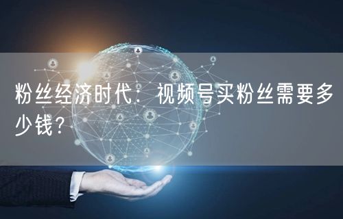 粉丝经济时代：视频号买粉丝需要多少钱？