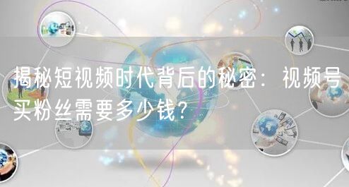 揭秘短视频时代背后的秘密：视频号买粉丝需要多少钱？