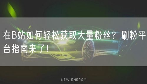 在B站如何轻松获取大量粉丝？刷粉平台指南来了！