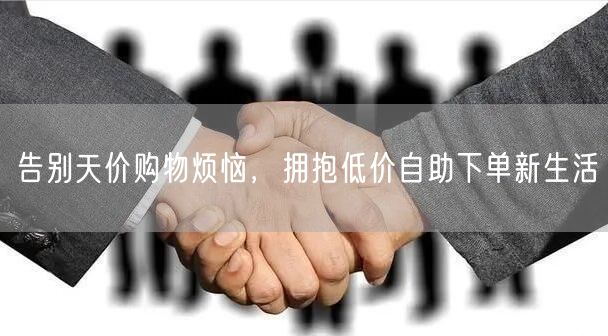 告别天价购物烦恼，拥抱低价自助下单新生活