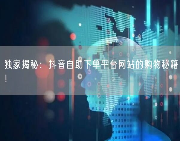 独家揭秘：抖音自助下单平台网站的购物秘籍！