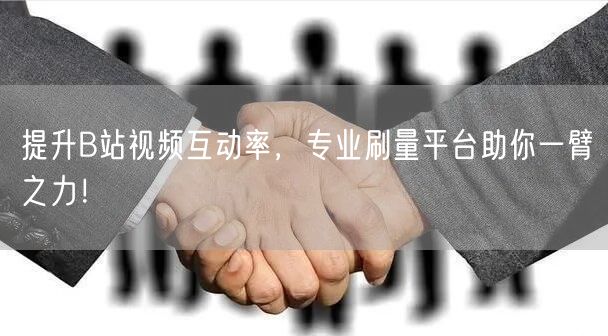 提升B站视频互动率，专业刷量平台助你一臂之力！