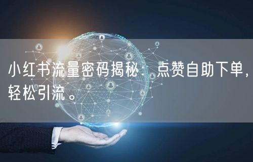 小红书流量密码揭秘：点赞自助下单，轻松引流。