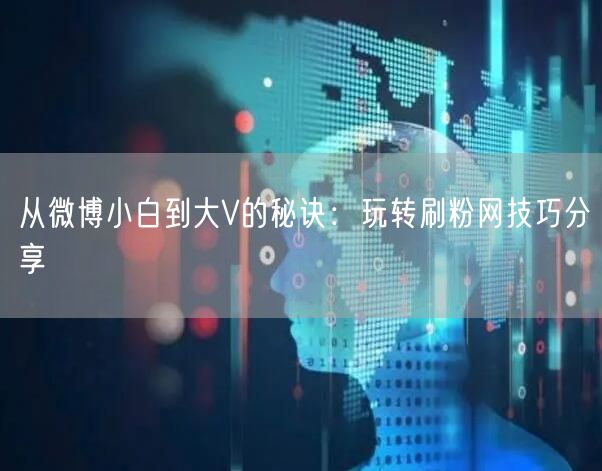 从微博小白到大V的秘诀：玩转刷粉网技巧分享