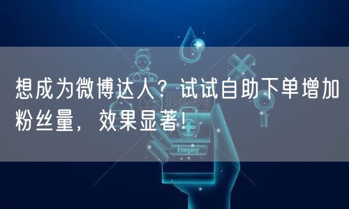 想成为微博达人？试试自助下单增加粉丝量，效果显著！