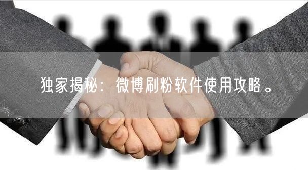 独家揭秘：微博刷粉软件使用攻略。